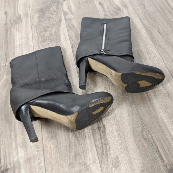 Franco Sarto A-Lady Black Boots Leather Sz 7.5 Mid Calf - Picture 3 of 4